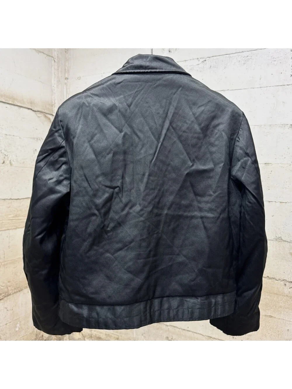 VTG 60s Black Nylon Insulated Utility Work Jacket USA Sz 42